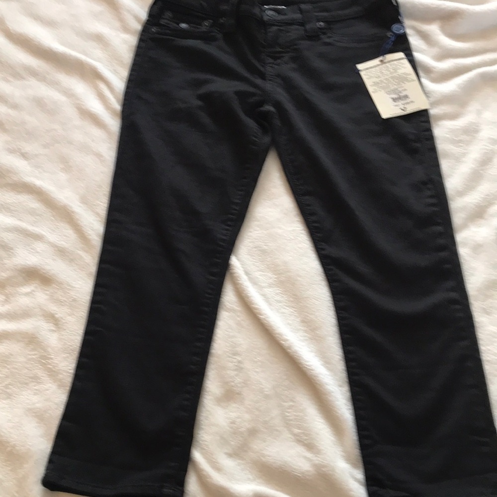 True Religion Black Basic Rolled Capri Pants With… - image 1